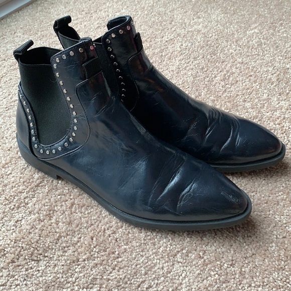 Zara faux leather studded boots - Picture 1 of 8